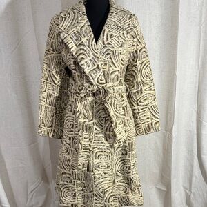 Vintage 60s Textured Beige and Cream Patterned Women’s Coat